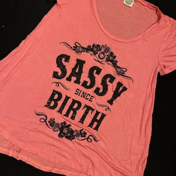 Rose "Sassy Since Birth" Design Shirt T1437 NWT Boutique - Picture 8 of 8